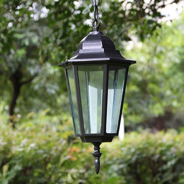 Traditionelle Vintage Wasserdichte Hexagonale Aluminium Acryl 1-Licht Pendelleuchte Für Außenpatio | Brehn