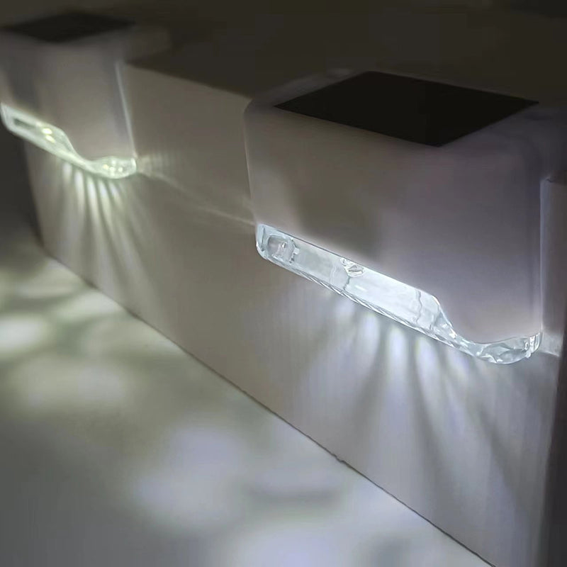 Modern Minimalist Solar Waterproof Rechteckige Plastik LED Außenleuchte Für Garten | Brehn