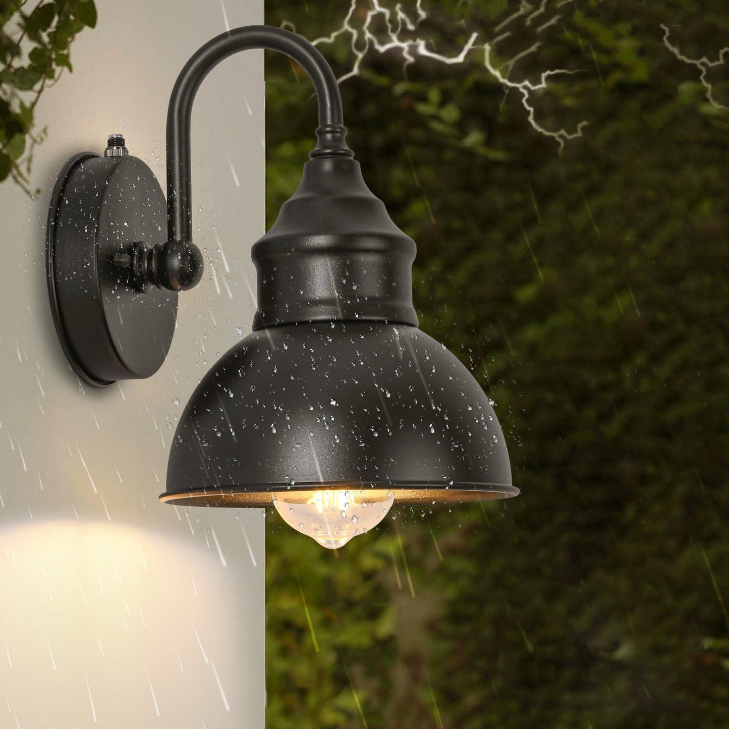 Moderner Minimalistischer Outdoor Wasserdichter Runder Gebogener Pfosten Eisen Schattierung 1-Licht Wandleuchte Lampe Für Garten | Brehn