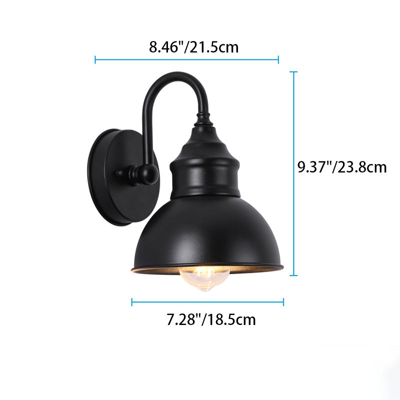 Moderner Minimalistischer Outdoor Wasserdichter Runder Gebogener Pfosten Eisen Schattierung 1-Licht Wandleuchte Lampe Für Garten | Brehn