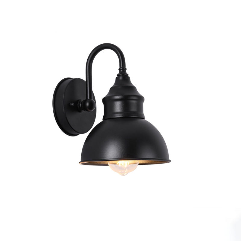 Moderner Minimalistischer Outdoor Wasserdichter Runder Gebogener Pfosten Eisen Schattierung 1-Licht Wandleuchte Lampe Für Garten | Brehn