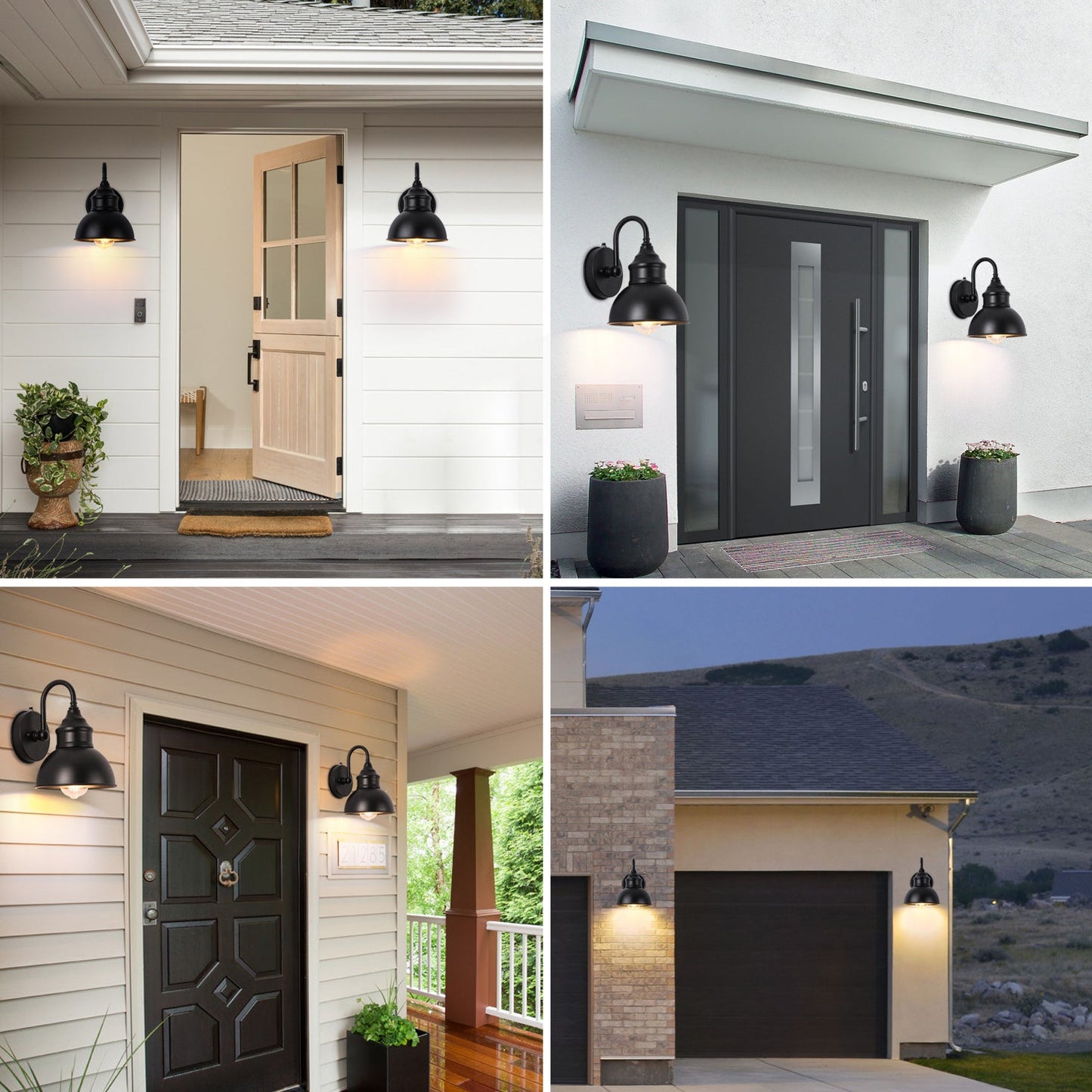 Moderner Minimalistischer Outdoor Wasserdichter Runder Gebogener Pfosten Eisen Schattierung 1-Licht Wandleuchte Lampe Für Garten | Brehn