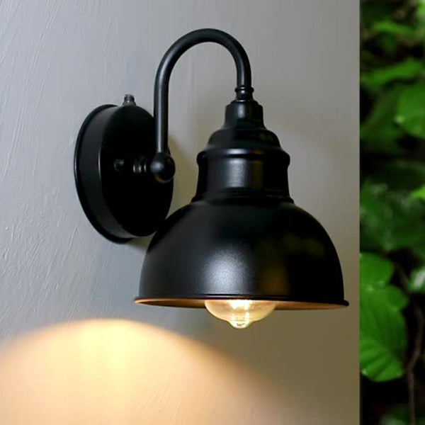 Moderner Minimalistischer Outdoor Wasserdichter Runder Gebogener Pfosten Eisen Schattierung 1-Licht Wandleuchte Lampe Für Garten | Brehn