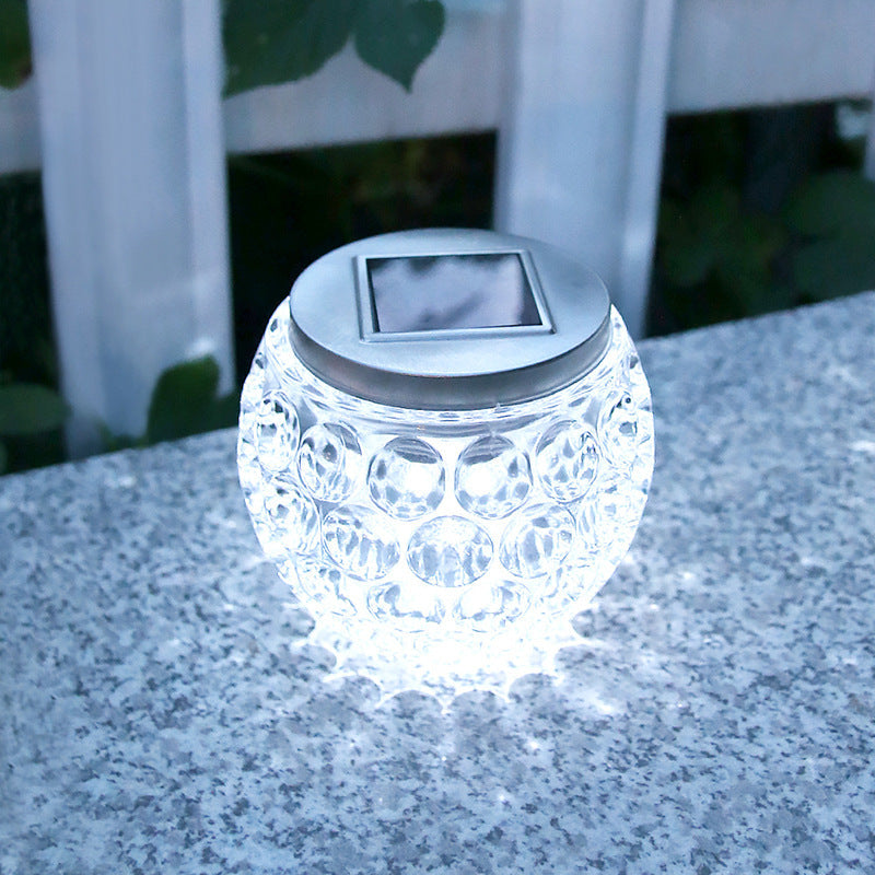 Moderne Art Deco Solar Glass Jar Voller Sterne ABS Edelstahl LED Außenlichter Für Garten | Brehn
