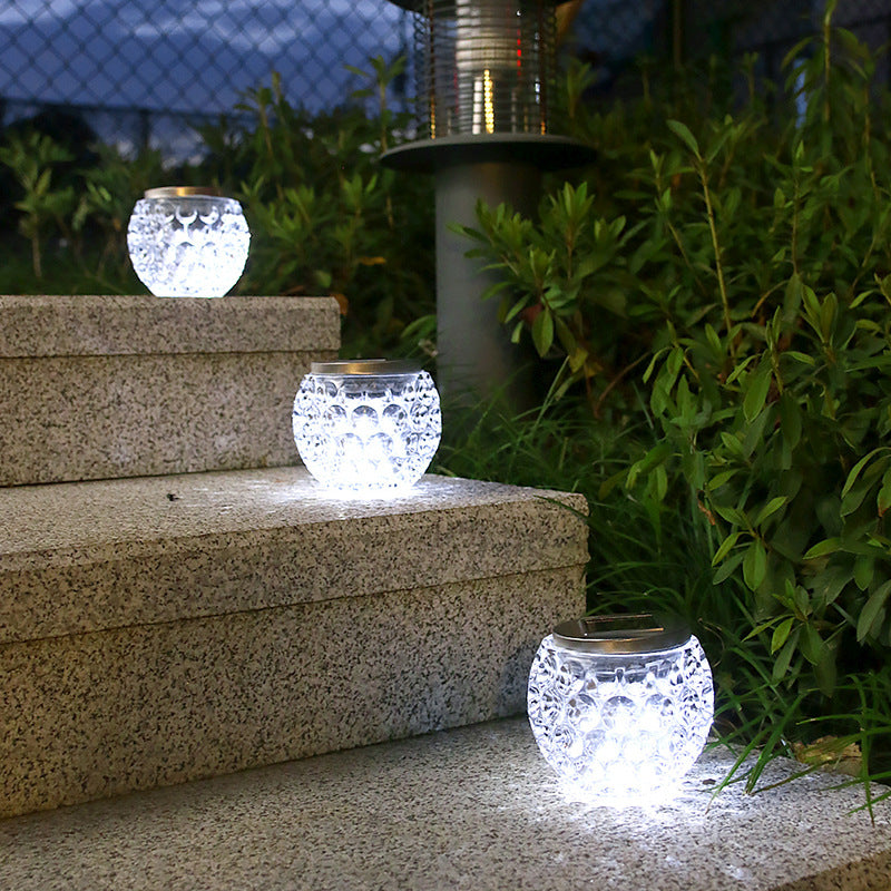 Moderne Art Deco Solar Glass Jar Voller Sterne ABS Edelstahl LED Außenlichter Für Garten | Brehn