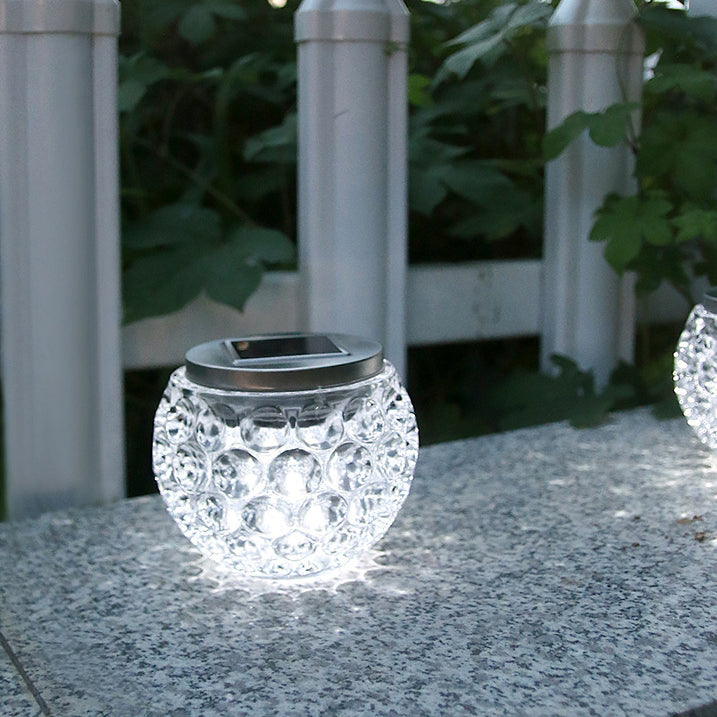 Moderne Art Deco Solar Glass Jar Voller Sterne ABS Edelstahl LED Außenlichter Für Garten | Brehn