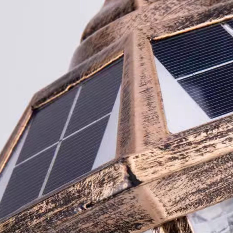 Zeitgenössische Retro-Hexagon-Aluminium-Glas-LED-Solar-Postkopf-Landschaftslicht Für Garten | Brehn