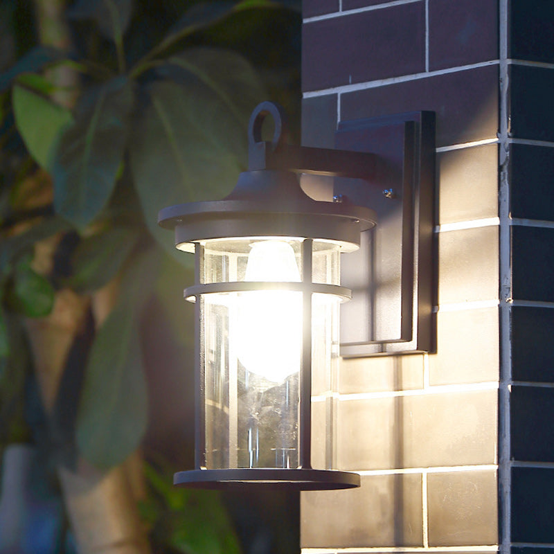 Zeitgenössische Industriedesign Säulen Aluminium Glas 1-Lampen Wandleuchte für Garten | Brehn