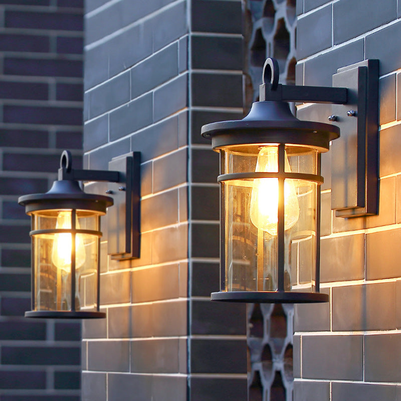 Zeitgenössische Industriedesign Säulen Aluminium Glas 1-Lampen Wandleuchte für Garten | Brehn