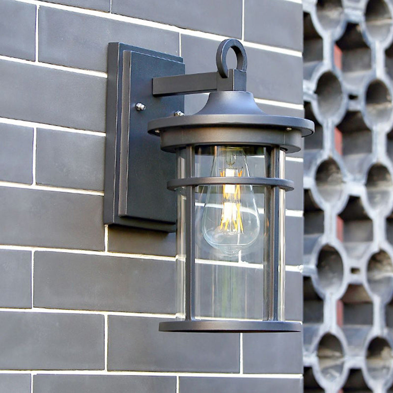 Zeitgenössische Industriedesign Säulen Aluminium Glas 1-Lampen Wandleuchte für Garten | Brehn