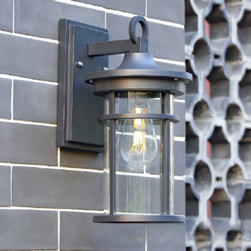 Zeitgenössische Industriedesign Säulen Aluminium Glas 1-Lampen Wandleuchte für Garten | Brehn