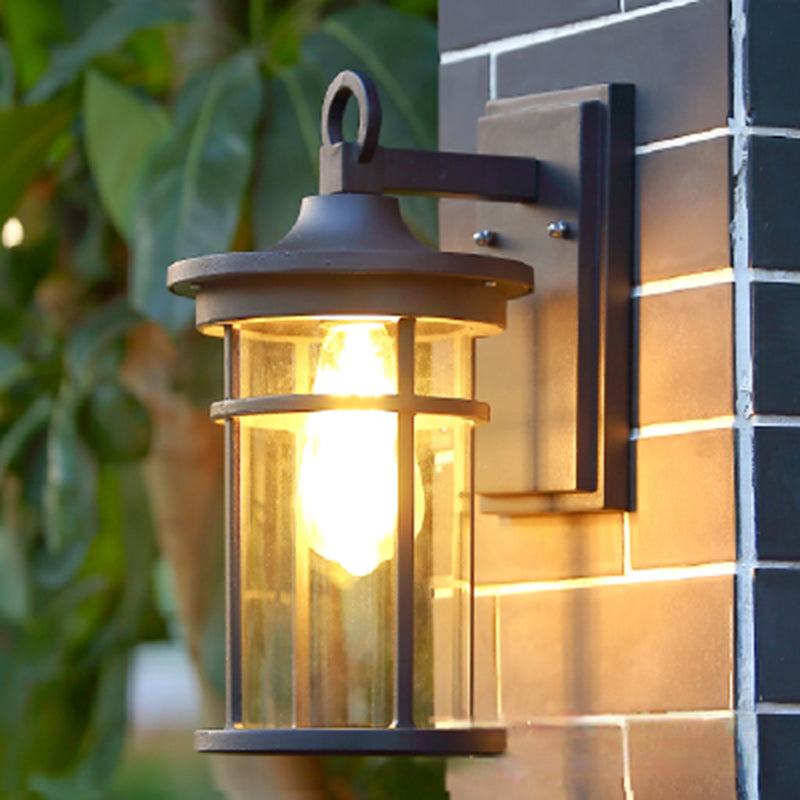 Zeitgenössische Industriedesign Säulen Aluminium Glas 1-Lampen Wandleuchte für Garten | Brehn