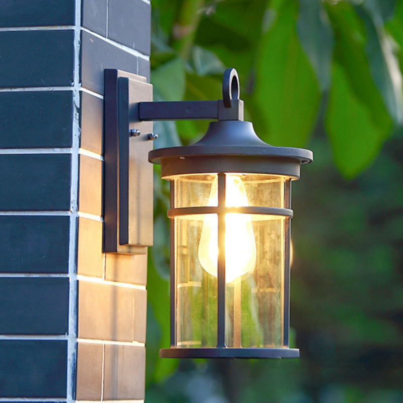 Zeitgenössische Industriedesign Säulen Aluminium Glas 1-Lampen Wandleuchte für Garten | Brehn