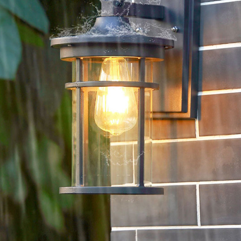 Zeitgenössische Industriedesign Säulen Aluminium Glas 1-Lampen Wandleuchte für Garten | Brehn