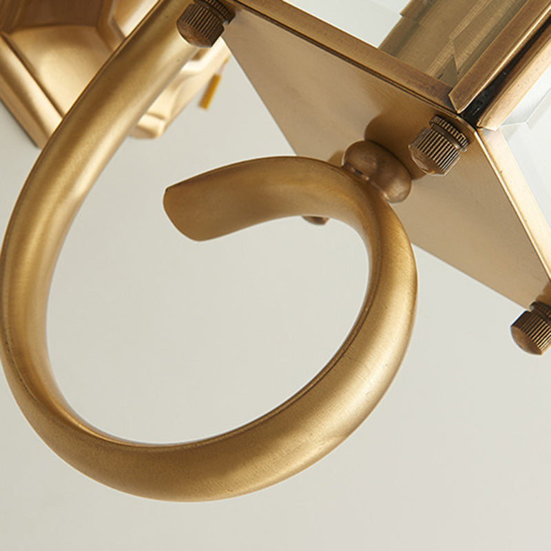Traditionelle europäische Trapez Kupfer Glas 1-Licht Wandleuchte Lampe für Garten | Brehn