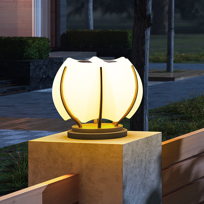 Zeitgenössische kreative Blumen Eisen Plastik LED Pfosten Kopf Licht für Garten | Brehn