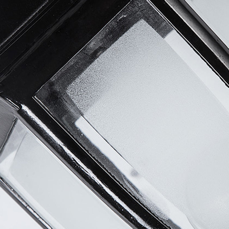 Zeitgenössische Retro Wasserdichte Sechseckige Käfig Aluminium Mattiertes Klarglas 1-Licht Wandlampe Für Außenpatio | Brehn