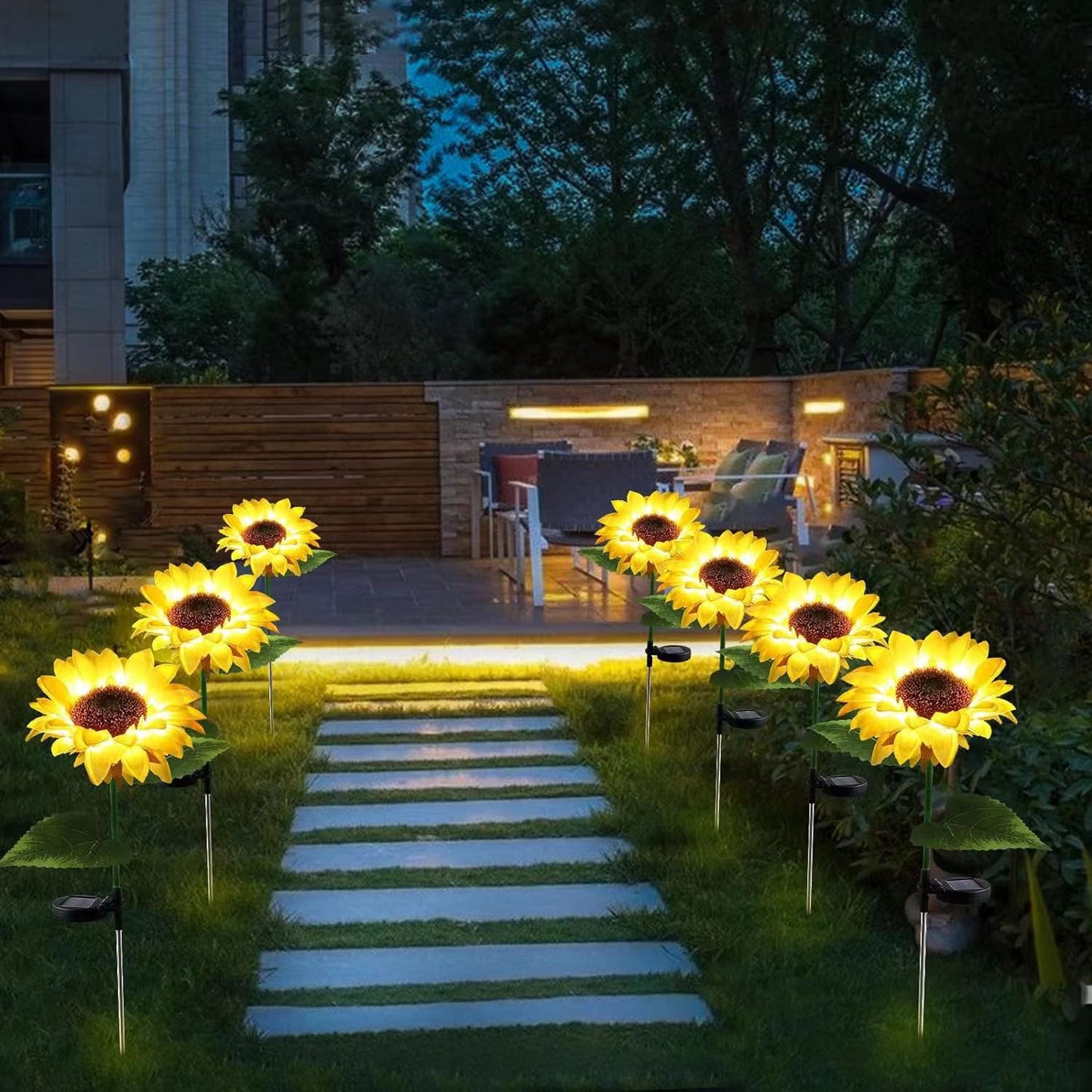 Zeitgenössische kreative künstliche Blume LED Solar wasserdicht Rasen Einstecklicht für Außenbereich Terrasse | Brehn