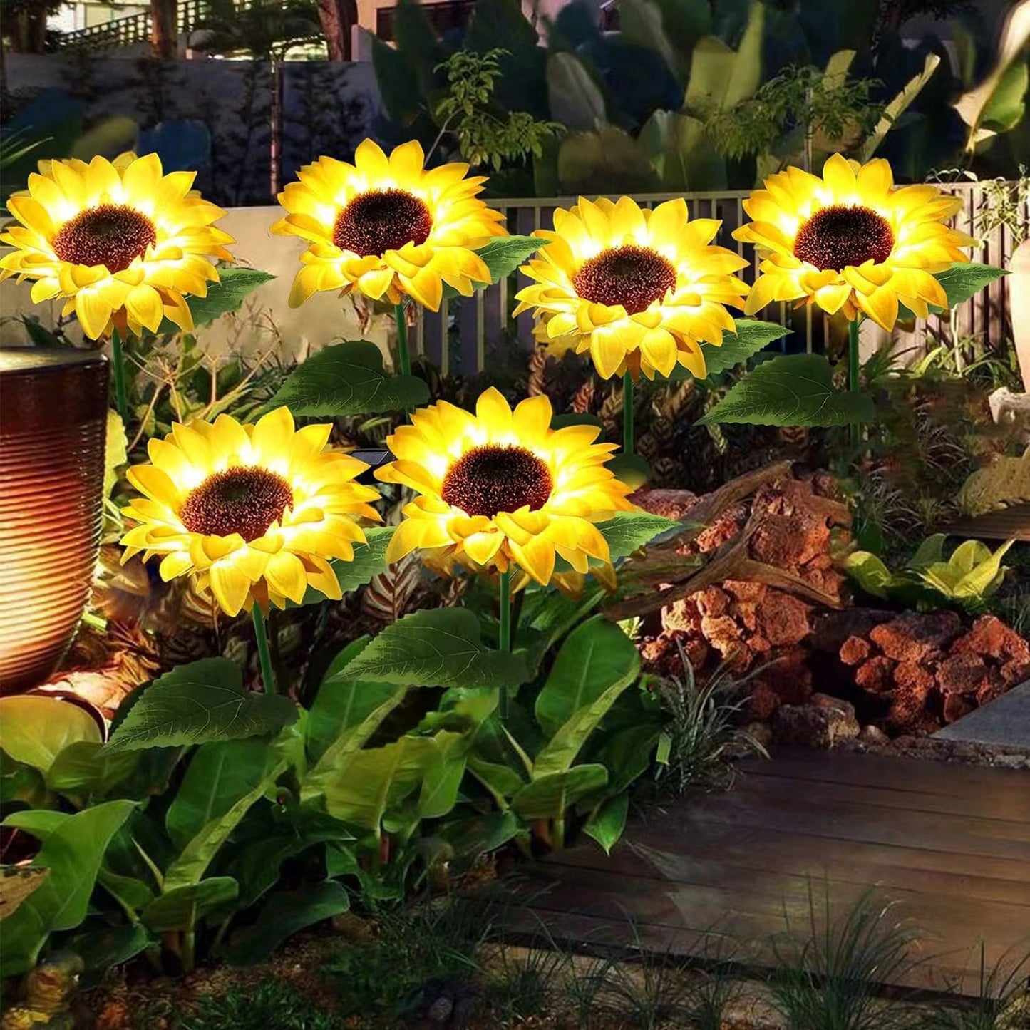 Zeitgenössische kreative künstliche Blume LED Solar wasserdicht Rasen Einstecklicht für Außenbereich Terrasse | Brehn