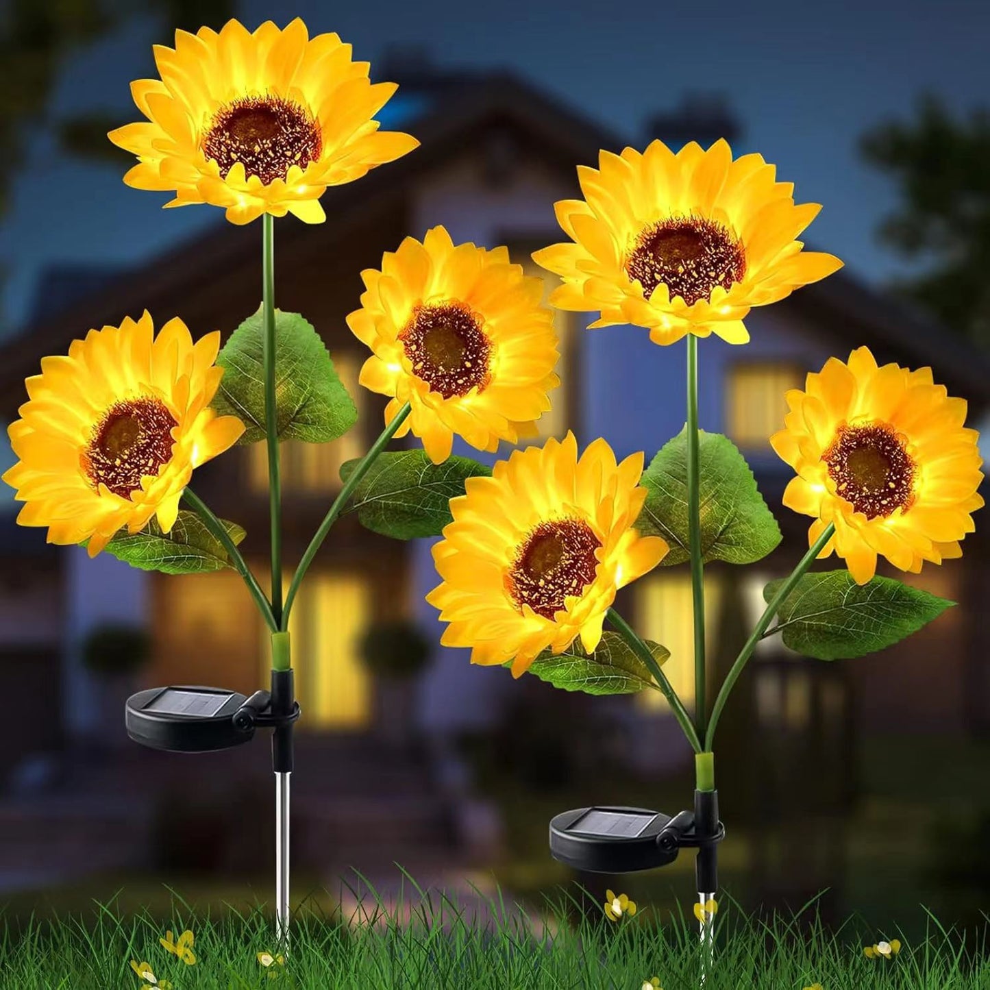 Zeitgenössische kreative künstliche Blume LED Solar wasserdicht Rasen Einstecklicht für Außenbereich Terrasse | Brehn