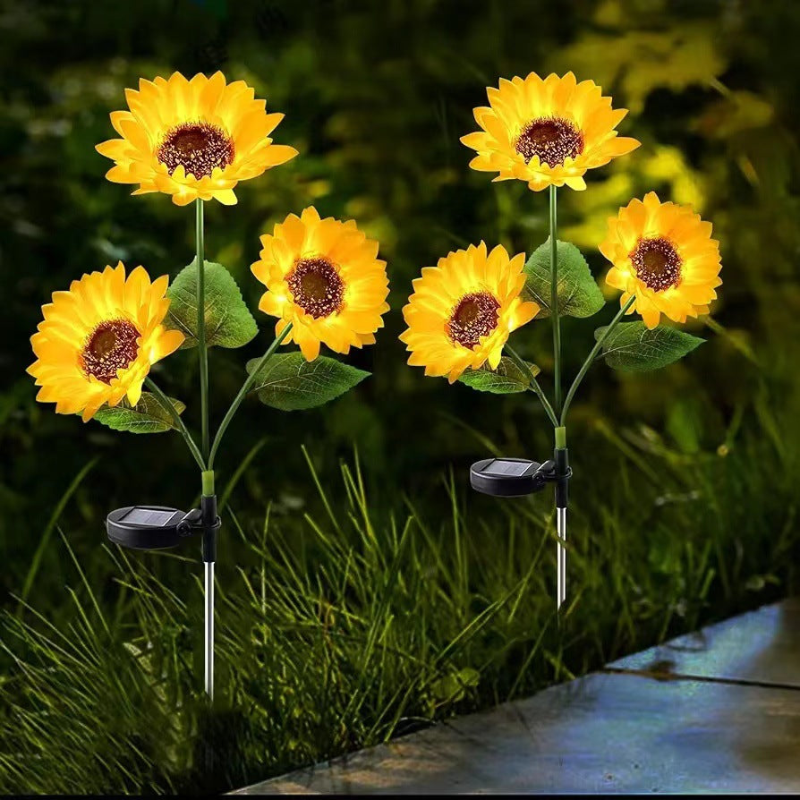 Zeitgenössische kreative künstliche Blume LED Solar wasserdicht Rasen Einstecklicht für Außenbereich Terrasse | Brehn