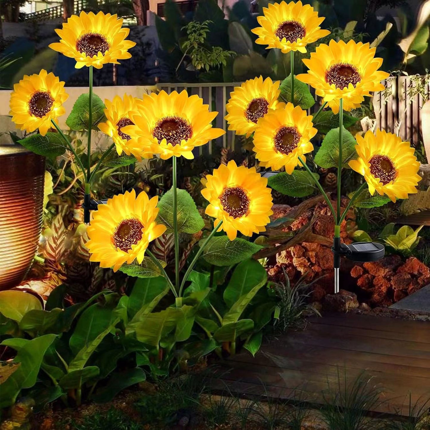 Zeitgenössische kreative künstliche Blume LED Solar wasserdicht Rasen Einstecklicht für Außenbereich Terrasse | Brehn