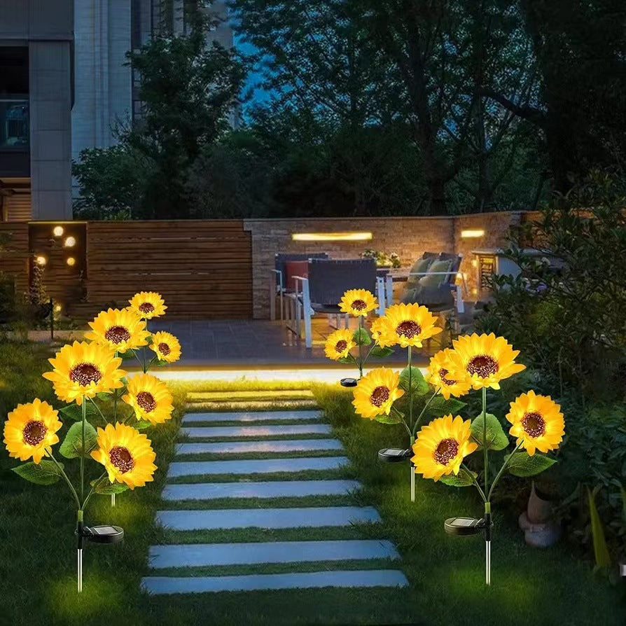 Zeitgenössische kreative künstliche Blume LED Solar wasserdicht Rasen Einstecklicht für Außenbereich Terrasse | Brehn