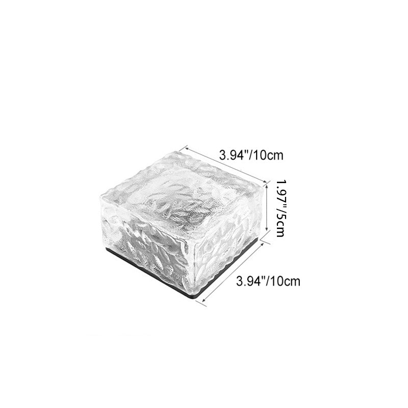 Modern Minimalist Solar Waterproof ABS Clear Glass Ice Cube Brick LED Outdoor Landscape Light Für Garten | Brehn