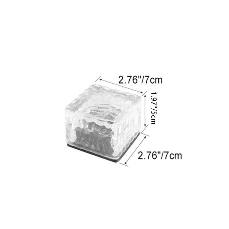 Modern Minimalist Solar Waterproof ABS Clear Glass Ice Cube Brick LED Outdoor Landscape Light Für Garten | Brehn