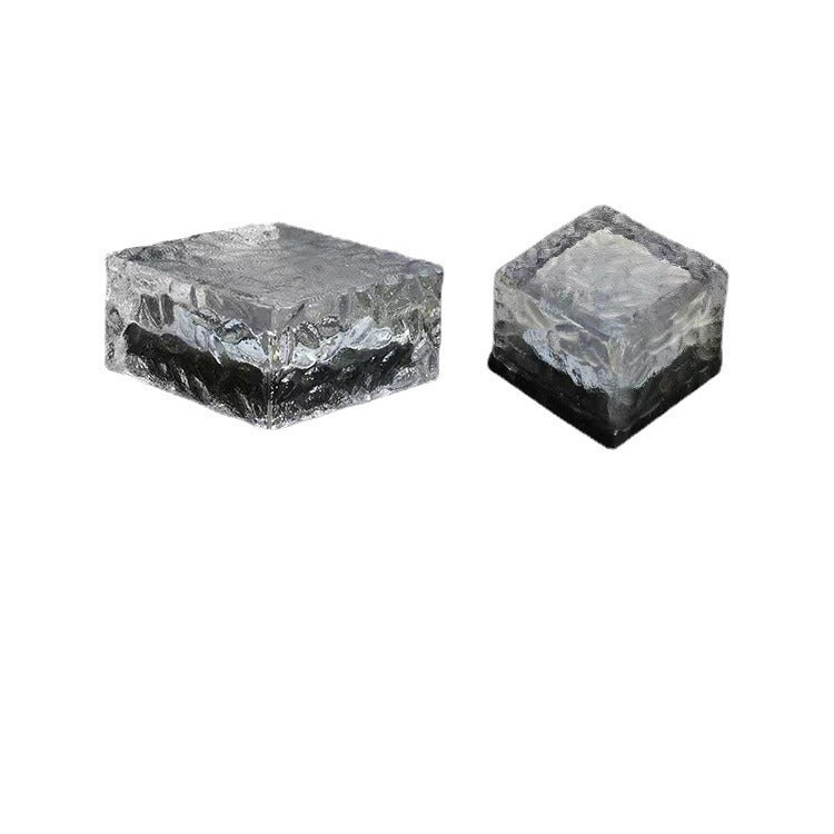 Modern Minimalist Solar Waterproof ABS Clear Glass Ice Cube Brick LED Outdoor Landscape Light Für Garten | Brehn