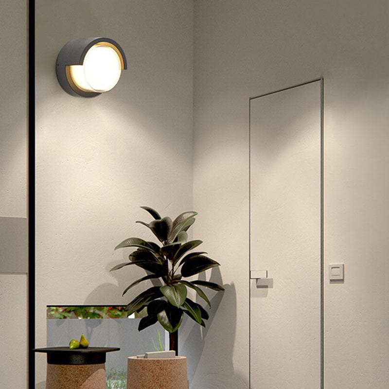 Modern Minimalist Wasserdicht Rund Quadrat Kunststoff Acryl LED Wand Sconce Lampe Für Garten | Brehn