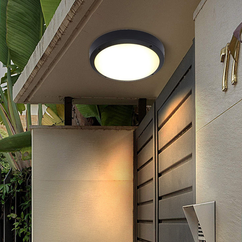 Modern Minimalist Wasserdicht Rund Aluminium Acryl LED Außen Deckenleuchte Für Garten | Brehn