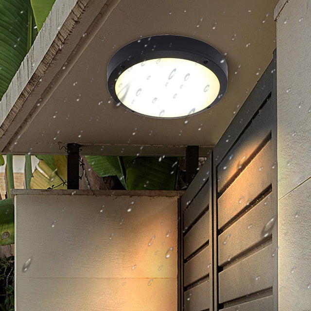 Modern Minimalist Wasserdicht Rund Aluminium Acryl LED Außen Deckenleuchte Für Garten | Brehn