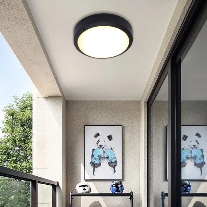 Modern Minimalist Wasserdicht Rund Aluminium Acryl LED Außen Deckenleuchte Für Garten | Brehn