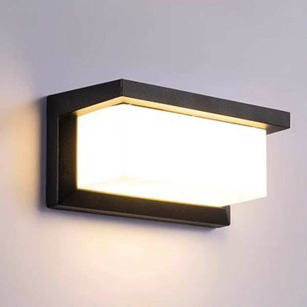 Moderner minimalistischer rechteckiger wasserdichter Aluminium-LED-Wandleuchtenlampe für den Außenbereich | Brehn