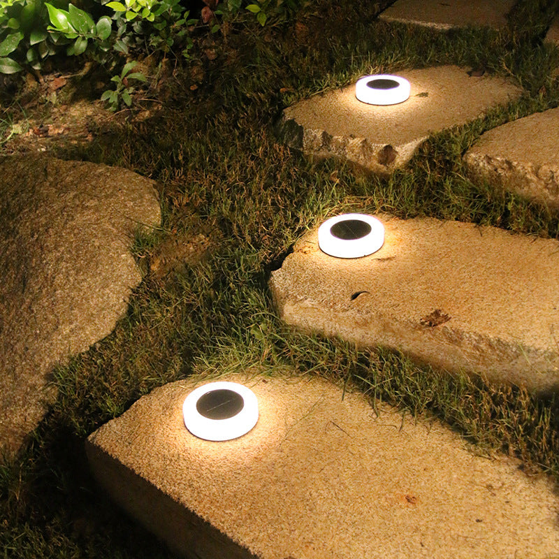 Modern minimalist solar wasserdicht runder Zylinder Kunststoff ABS LED Bodensteckdose Landschaftslicht für den Garten | Brehn