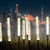 Zeitgenössische skandinavische wasserdichte zylindrische ovale Schilfrohrblasen Edelstahl Acryl LED Outdoor Rasen Landschaftslampe für Außenpatio | Brehn