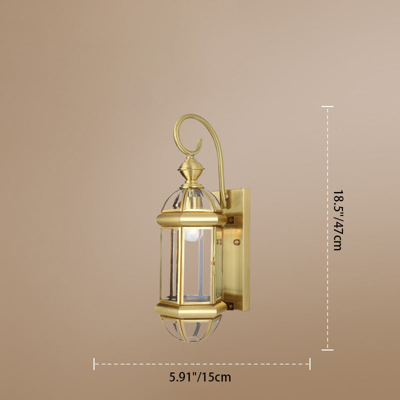 Moderne Luxus Wasserdichte Zylinder Rechteck Halbrund Kupfer Glas 1/3/6 Licht Wandleuchte Lampe Für Garten | Brehn