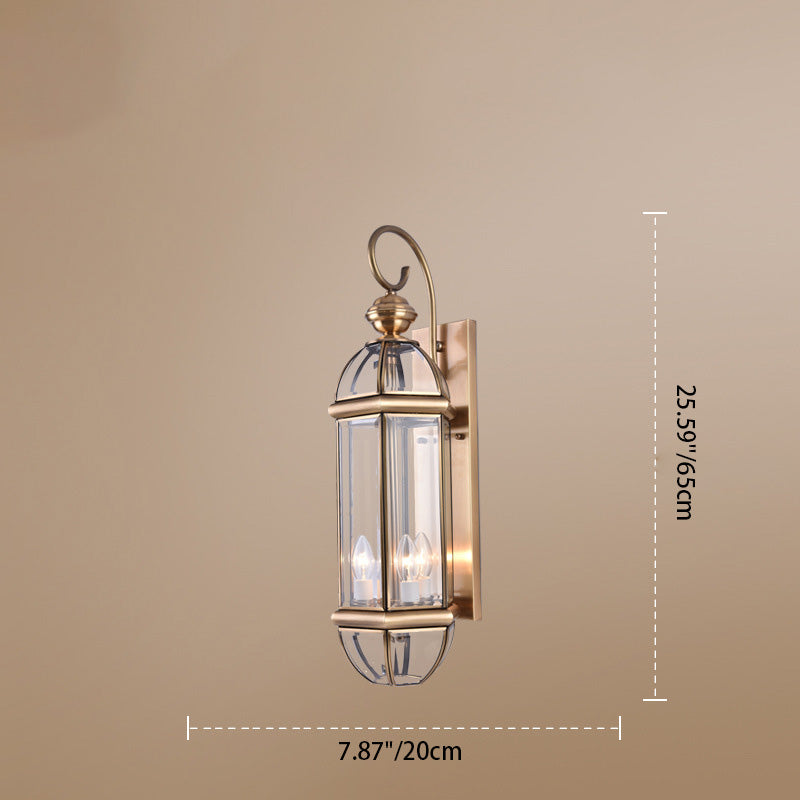 Moderne Luxus Wasserdichte Zylinder Rechteck Halbrund Kupfer Glas 1/3/6 Licht Wandleuchte Lampe Für Garten | Brehn