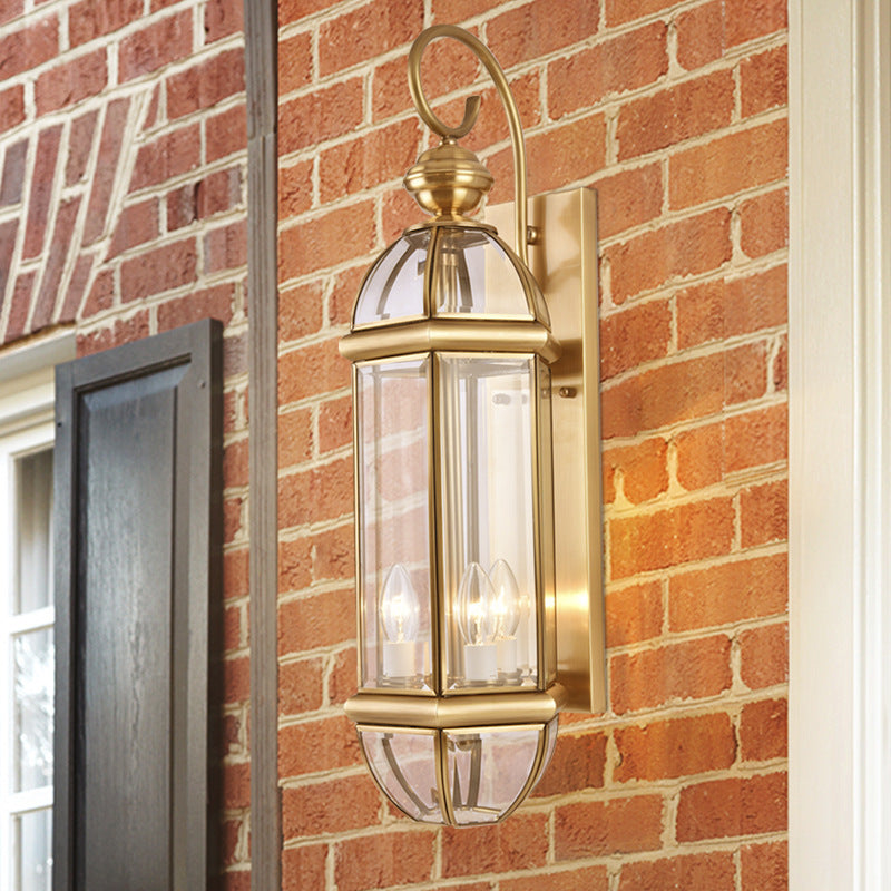 Moderne Luxus Wasserdichte Zylinder Rechteck Halbrund Kupfer Glas 1/3/6 Licht Wandleuchte Lampe Für Garten | Brehn