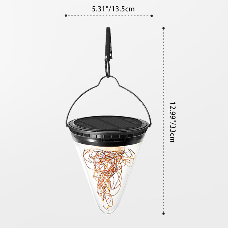 Modern Minimalist Solar Waterproof Cone Filigree PC ABS LED Pendelleuchte Für Garten | Brehn