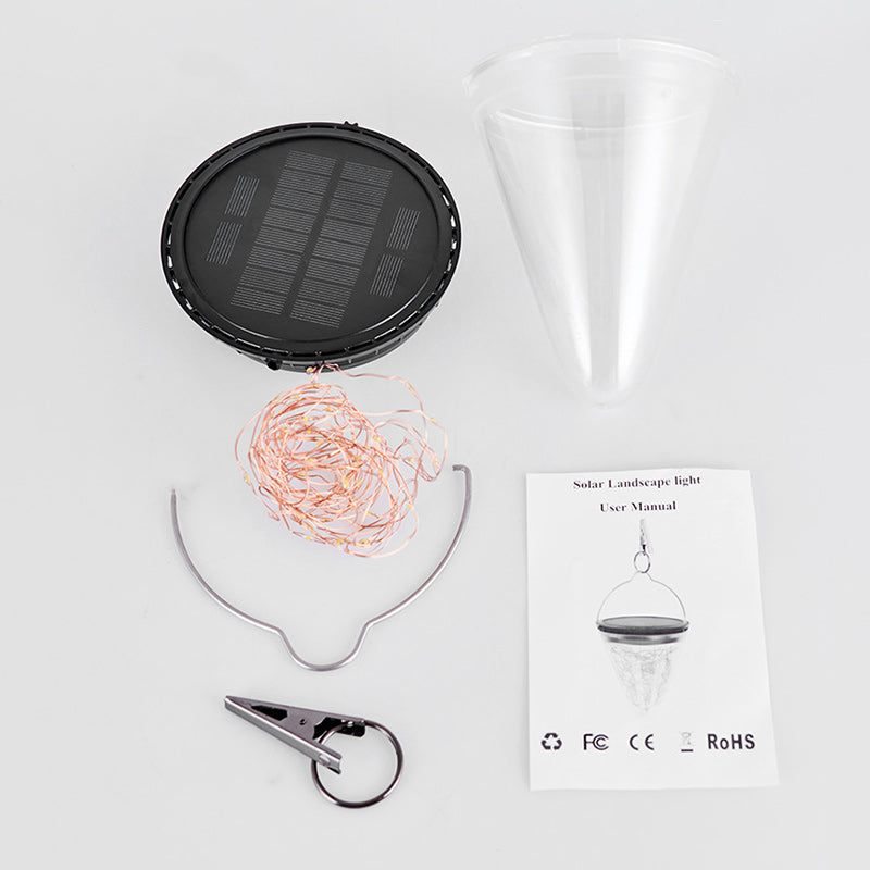 Modern Minimalist Solar Waterproof Cone Filigree PC ABS LED Pendelleuchte Für Garten | Brehn