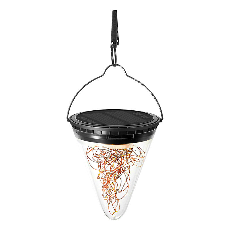 Modern Minimalist Solar Waterproof Cone Filigree PC ABS LED Pendelleuchte Für Garten | Brehn
