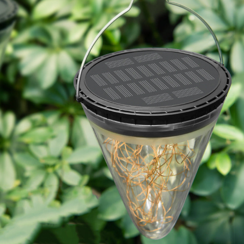 Modern Minimalist Solar Waterproof Cone Filigree PC ABS LED Pendelleuchte Für Garten | Brehn