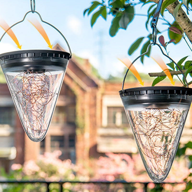 Modern Minimalist Solar Waterproof Cone Filigree PC ABS LED Pendelleuchte Für Garten | Brehn