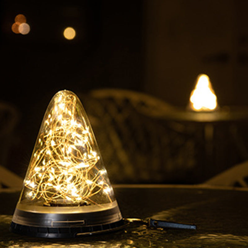 Modern Minimalist Solar Waterproof Cone Filigree PC ABS LED Pendelleuchte Für Garten | Brehn
