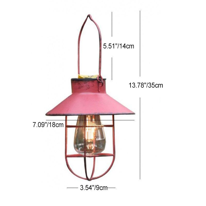 Traditionelle Vintage Solar Wasserfest Runde Tisch Oval Mesh Eisen 1-Licht Außenbeleuchtung Für Garten | Brehn