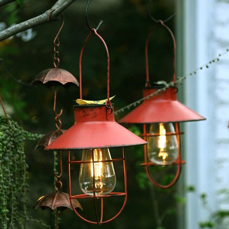 Traditionelle Vintage Solar Wasserfest Runde Tisch Oval Mesh Eisen 1-Licht Außenbeleuchtung Für Garten | Brehn