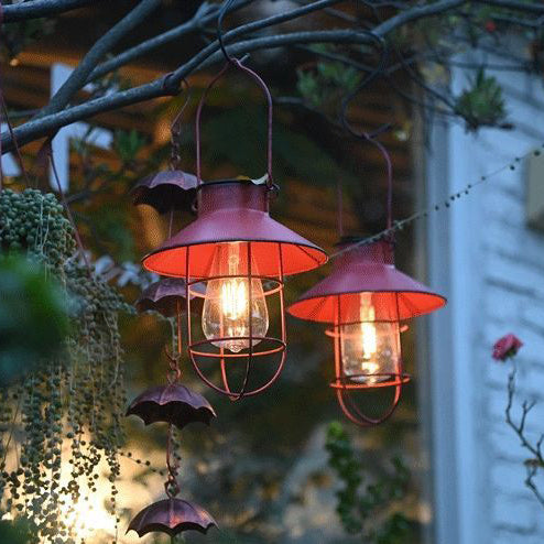 Traditionelle Vintage Solar Wasserfest Runde Tisch Oval Mesh Eisen 1-Licht Außenbeleuchtung Für Garten | Brehn