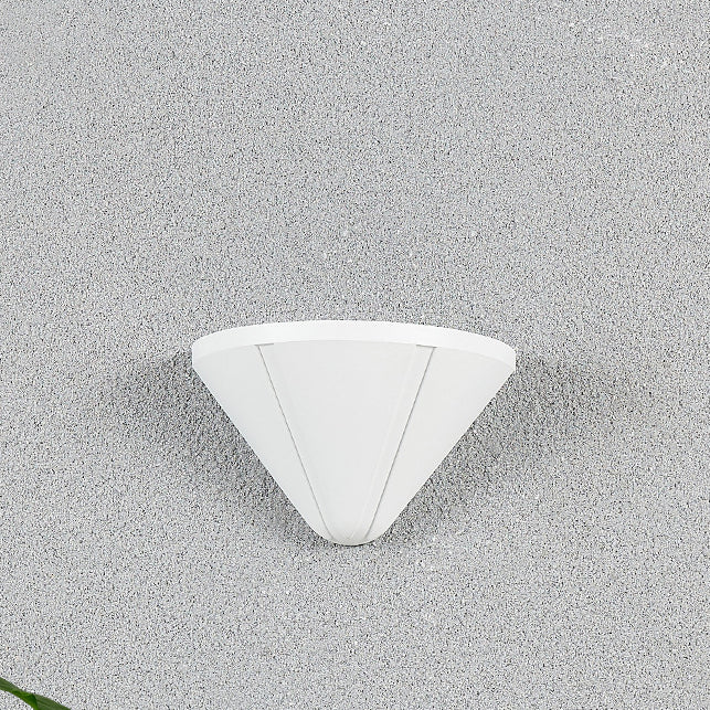 Moderner minimalistischer wasserdichter dreieckiger Halbring-Druckguss-Aluminium-PC-LED-Wandlicht für Außenpatio | Brehn